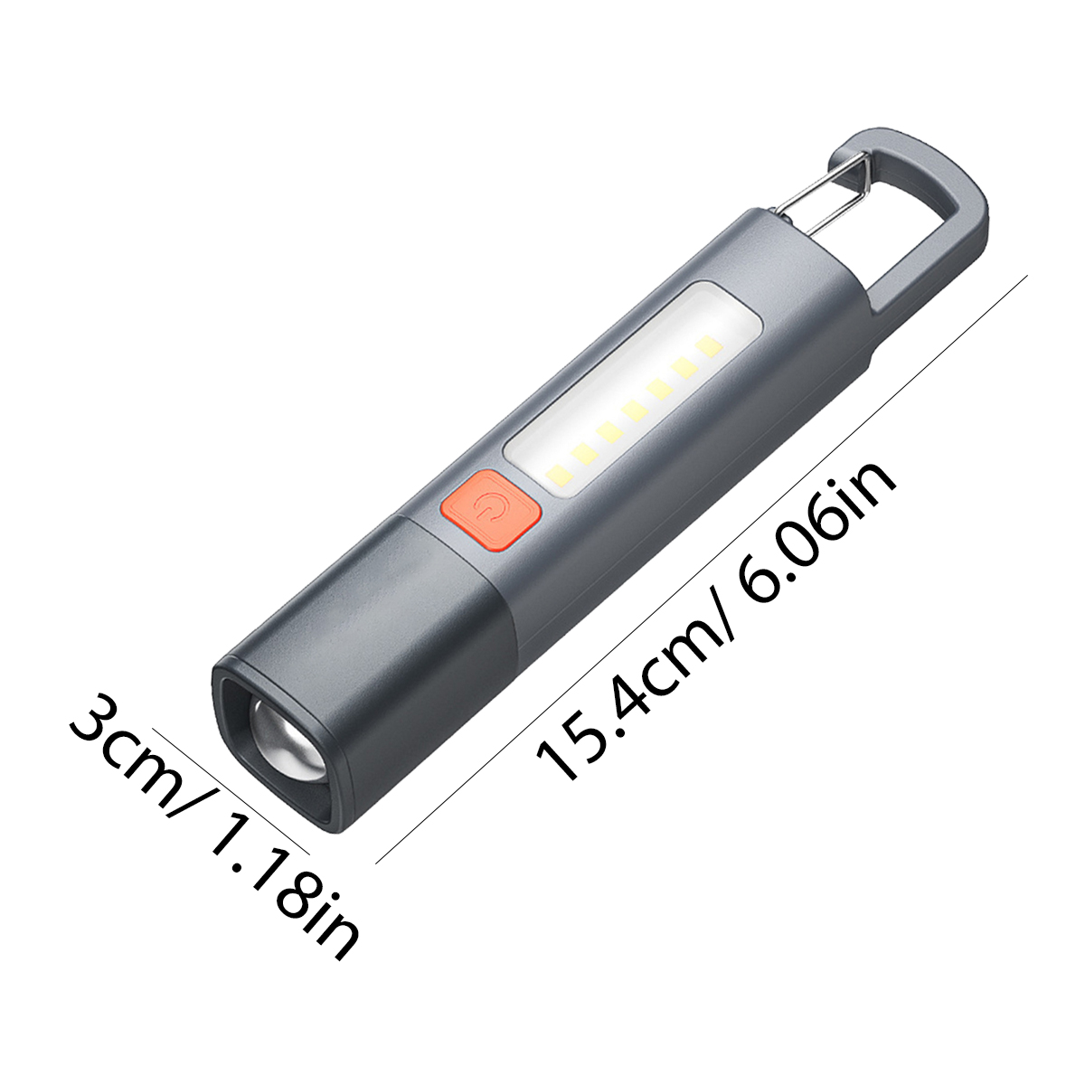 Strong Lighting ABS Flashlamp ชาร์จ USB แบบพกพากลางแจ้งไฟฉายขนาดเล็ก Camping แขวนโคมไฟ Telescopic Focus COB โคมไฟด้านข้าง