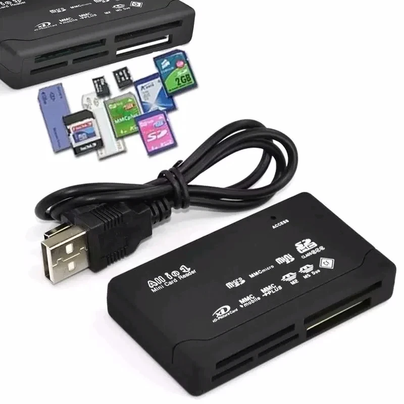 Usb 2.0 All In One Mini Memory Card Reader, Multifunctional Card Reader,, 480mbps, Tf, M2, Xd, Cf, Micro Sd