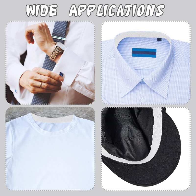 Adesivo de colarinho de absorção de suor camisa absorve rapidamente a fita de suor roupas anti sujo colarinho adesivos chapéu borda cortável remendo fino