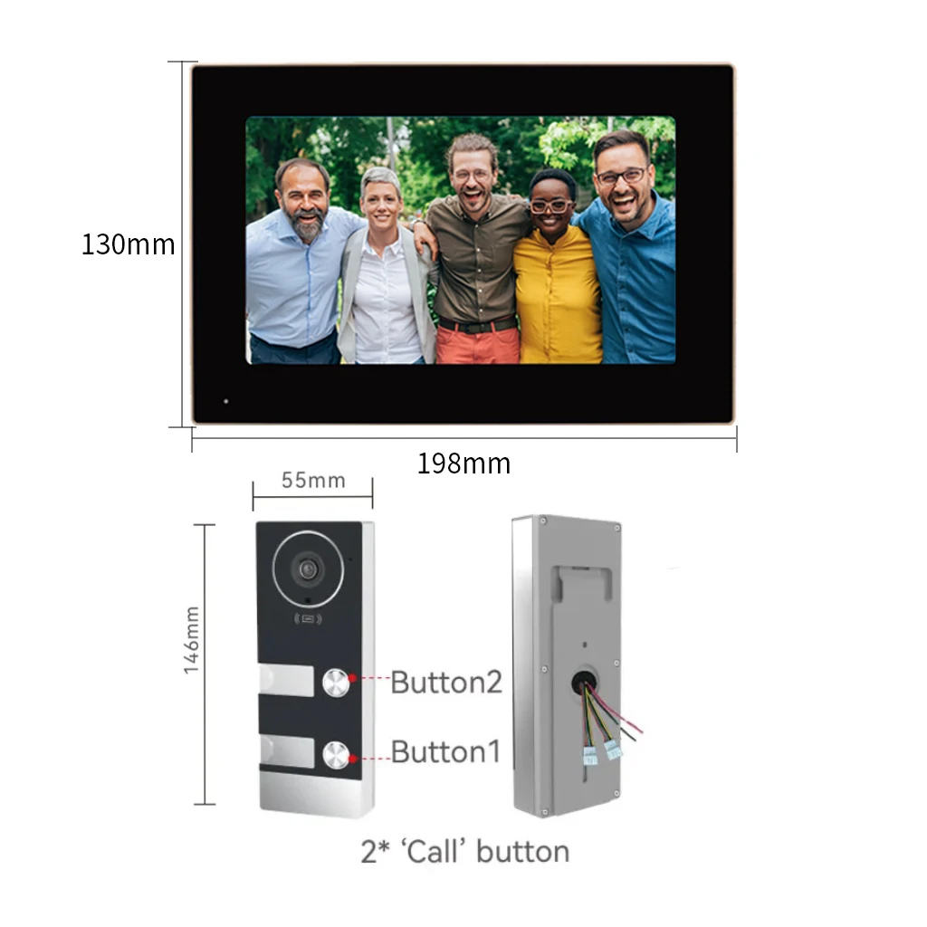 TUYA WiFi Video Doorphone Building Intercom Kits 2/3/4 Multi-family Doorbell 7/10Inch 1080P Touch Screen Monitor APP/Card Unlock