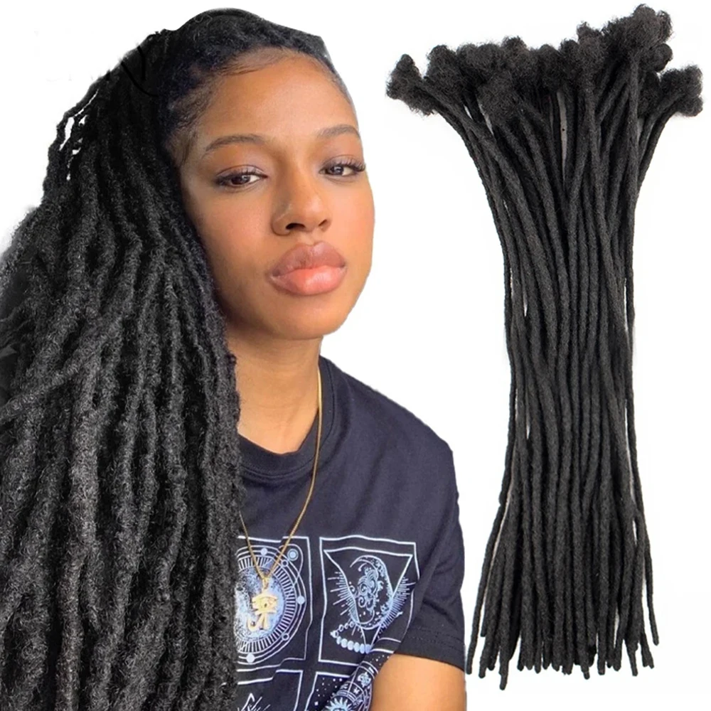 Dreadlocks 100% บราซิลเส้นเส้นผมมนุษย์ถักเปียขยาย0.4ซม. ไมโครล็อคเกลียว
