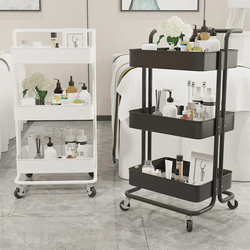Beauty Salon Rolling Trolley Cart Cosmetic Storage Cart Makeup and Lash Organizing Furniture for Salon Use