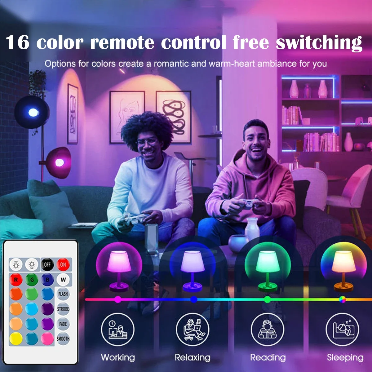 1-10PCS Smart RGBW Lampadina LED Faretto E27 E14 B22 GU10 con telecomando a infrarossi adatto per illuminazione domestica colorata