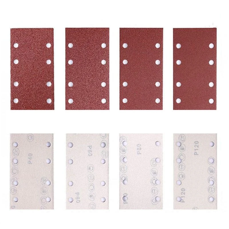 10PCS 93x185 มม.กระดาษทรายกรวด Flocking ทรายกระดาษรูปพิเศษแผ่นขัดหินแก้วเครื่องบดสําหรับไม้ภาษาโปลิชคําเครื่องมือ