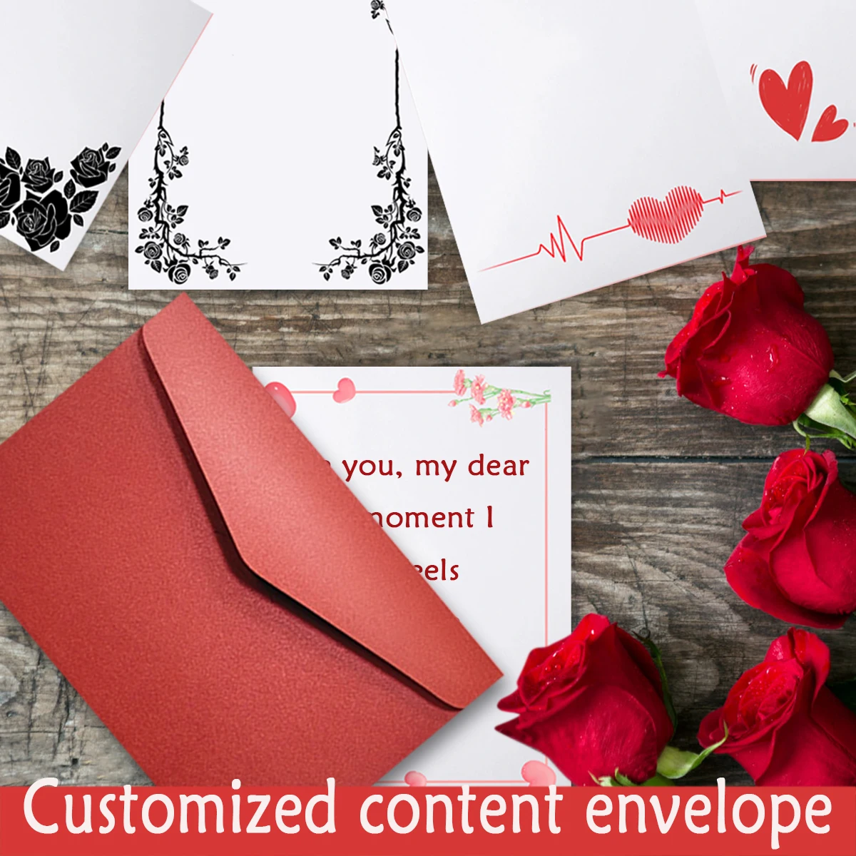 Carta de sobres personalizados DIY, personalización de letras del Día de San Valentín, letras de bendición de amigos, impresión de documentos de empresa, correo una carta