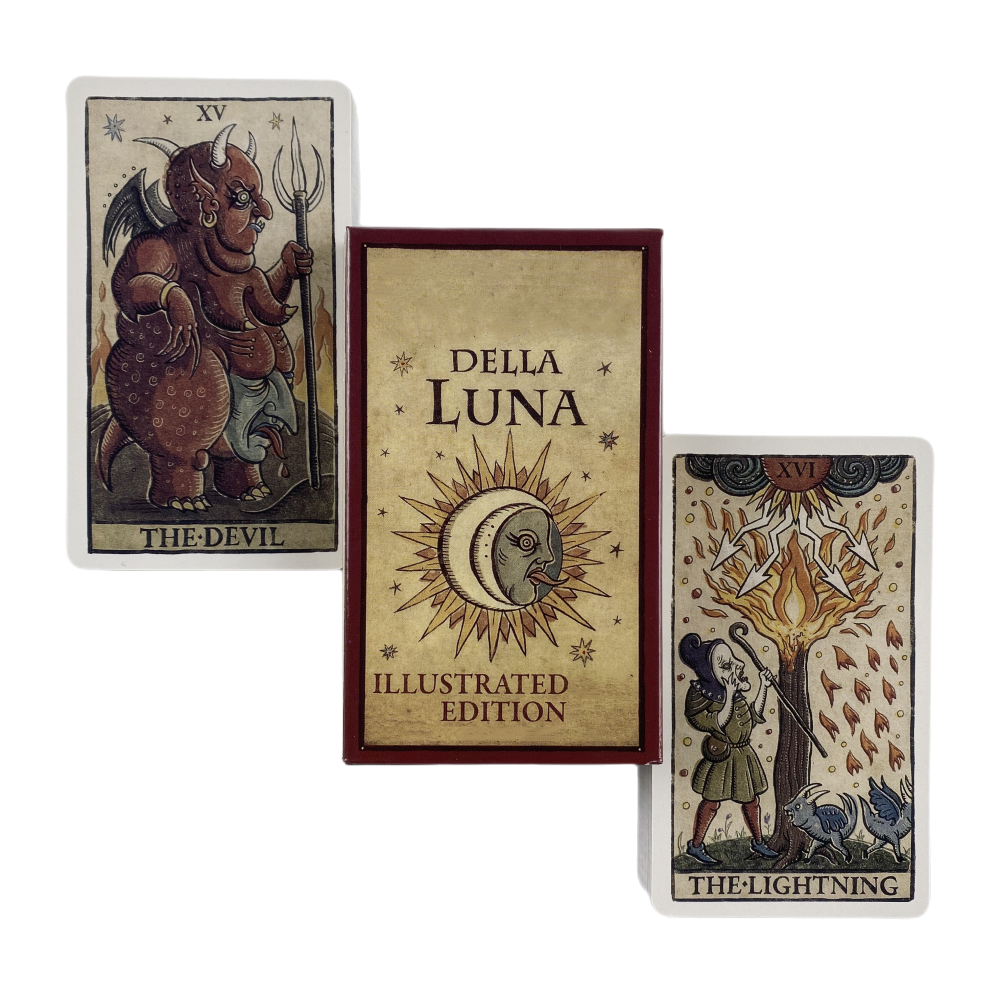 Lune Tarot Della Luna Deck Cartes A 89 Oracle English Visions Divination Édition Illustrée Borad Jeux de Jeu