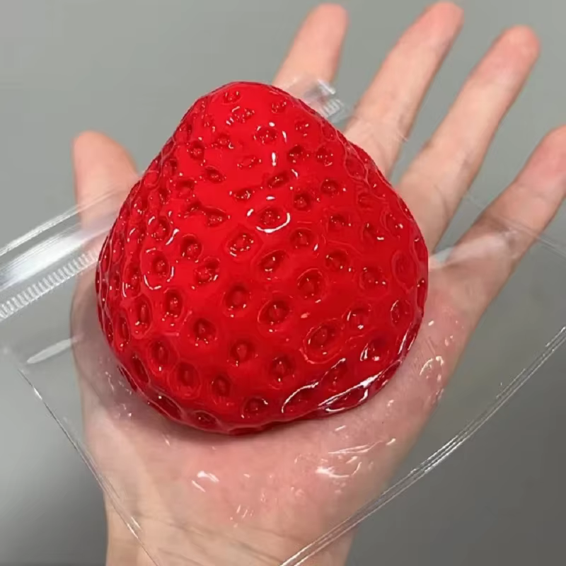 Alívio da pata do gato fruta morango abacaxi almofada de massagem de borracha macia alívio de pressão mão e pé brinquedo de relaxamento presente