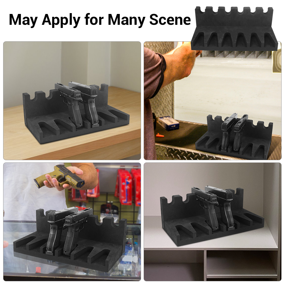 6/4/3/2 Slots Pistol Rack Gun Rack Foam Weapon Support Self-adhesive Handgun Display Stand Glock Magazine Holder Airsoft Storage