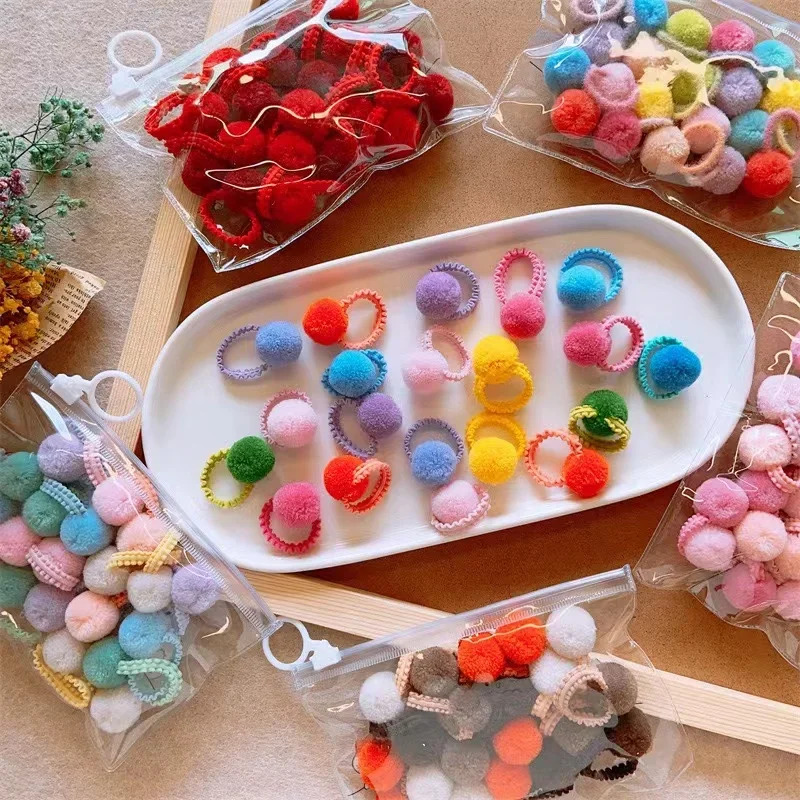 20-delige kleurrijke pluizige haarelastiekjes Paardenstaartbanden voor kinderen Haaraccessoires cadeau