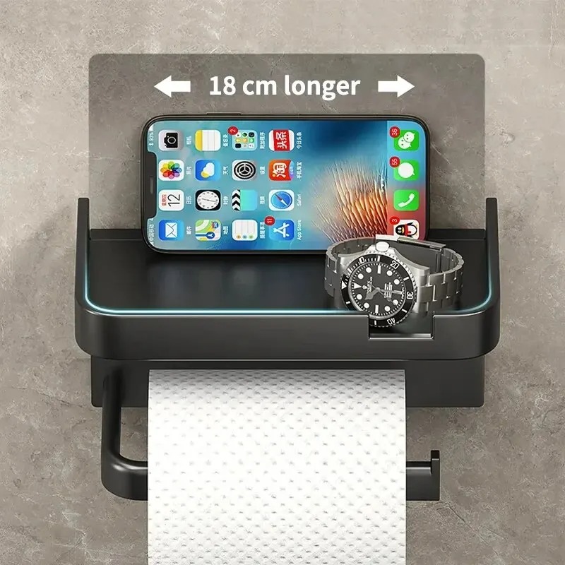 Soporte de papel higiénico, estante de almacenamiento de plástico, toalla de cocina, colocación de botellas de condimentos, rollo de papel de pared para baño, almacenamiento de teléfono