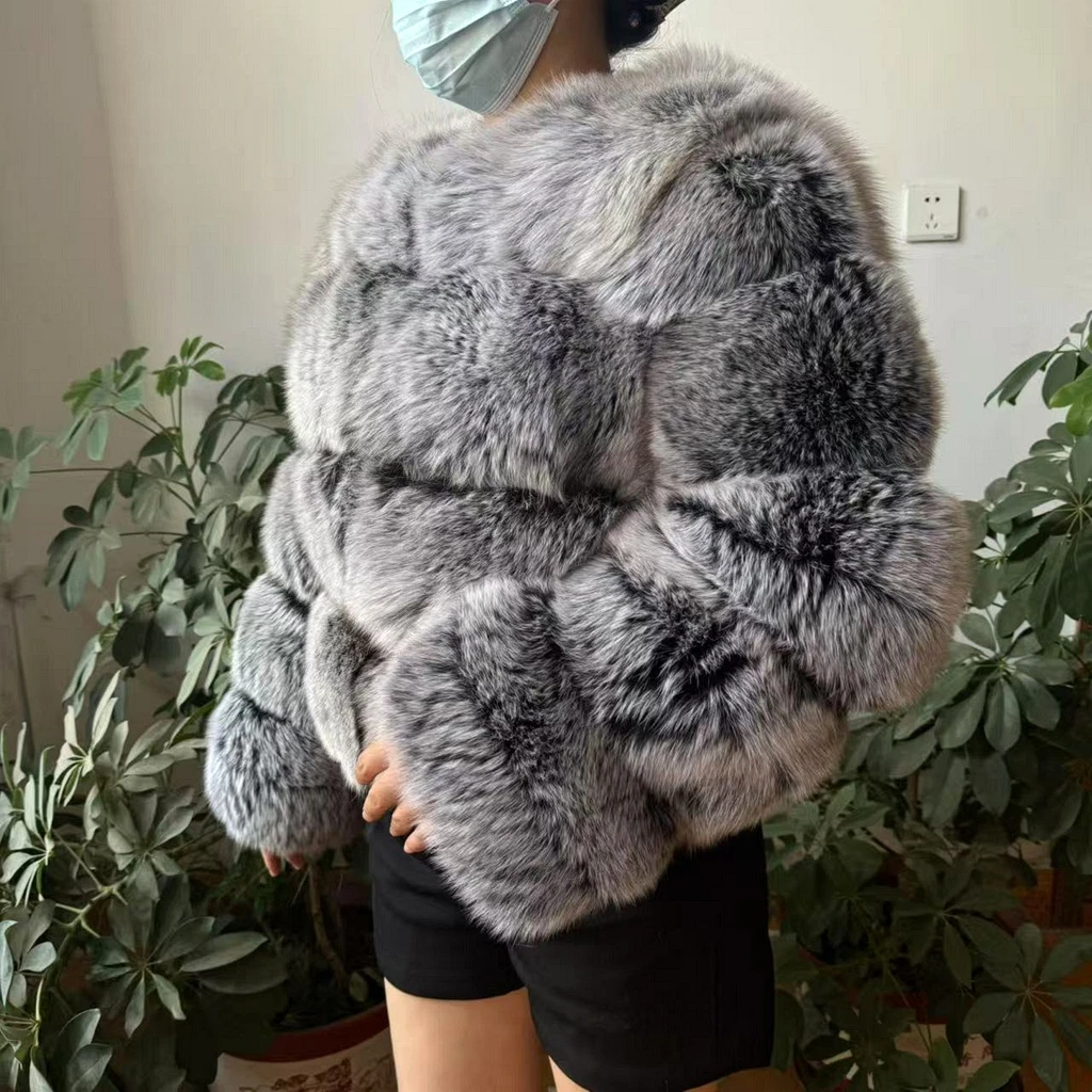 Wefurlena casaco de pele de raposa prateada jaqueta de inverno feminino casaco de pele de guaxinim natural rua quente manga longa jaquetas de luxo natural