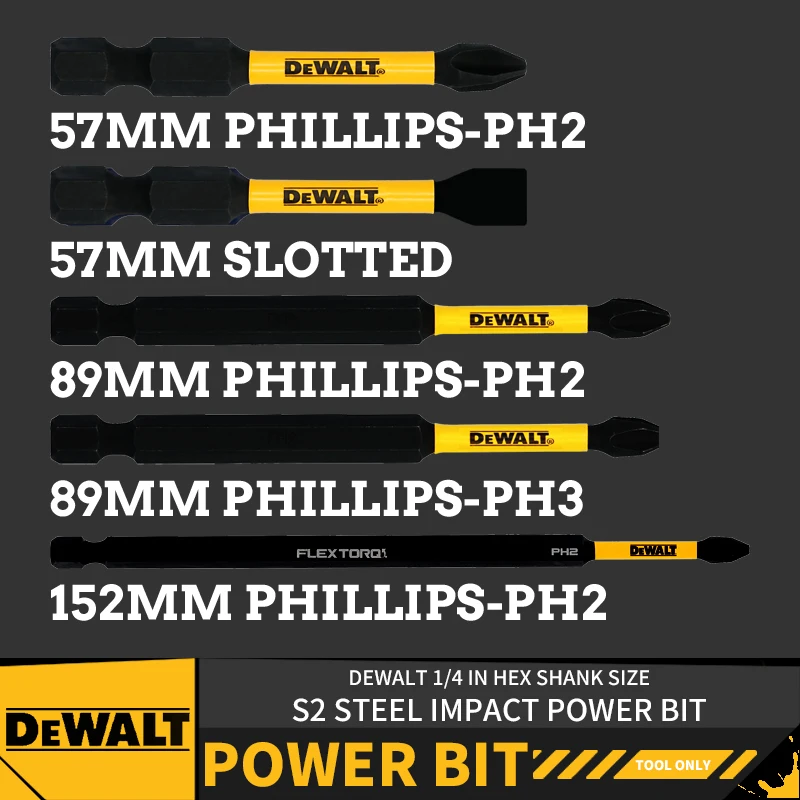 DEWALT Broca de potencia de impacto DWA2SL8IRB DWA2PH2IRB DWA3PH2IRB DWA3PH3IRB DT7800T 57MM 89MM 152MM Phillips ranurado