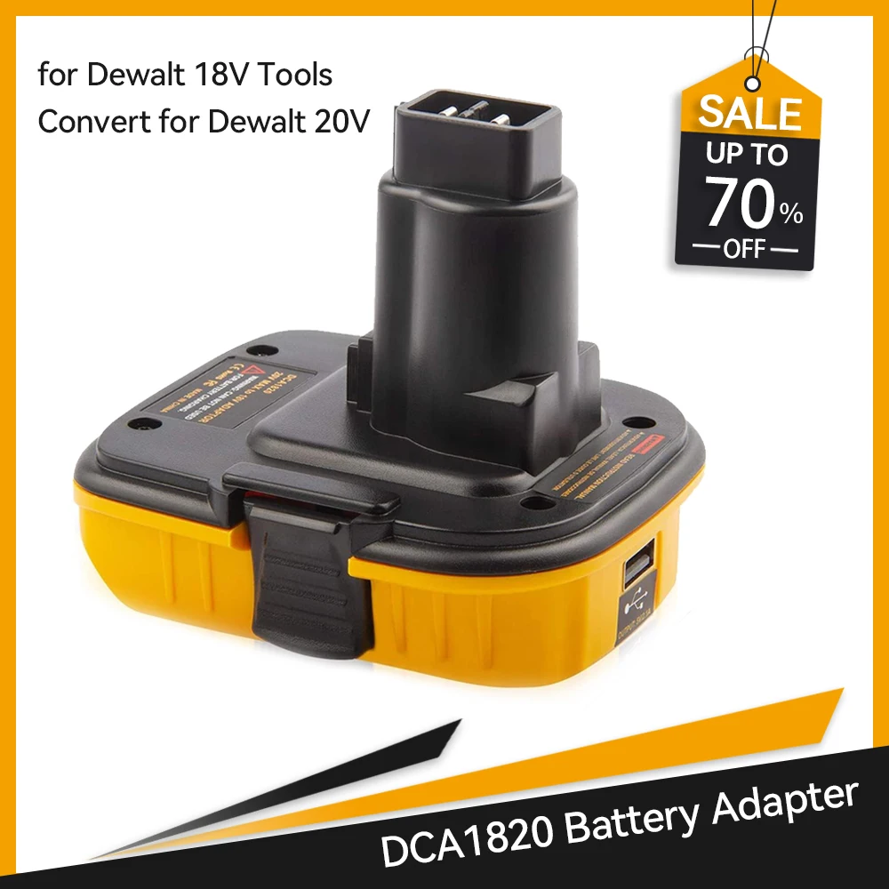 Adaptador de batería DCA1820 de 20V para herramientas Dewalt de 18V, conversión para batería de litio Dewalt de 20V DC9096 DE9098 DE9096