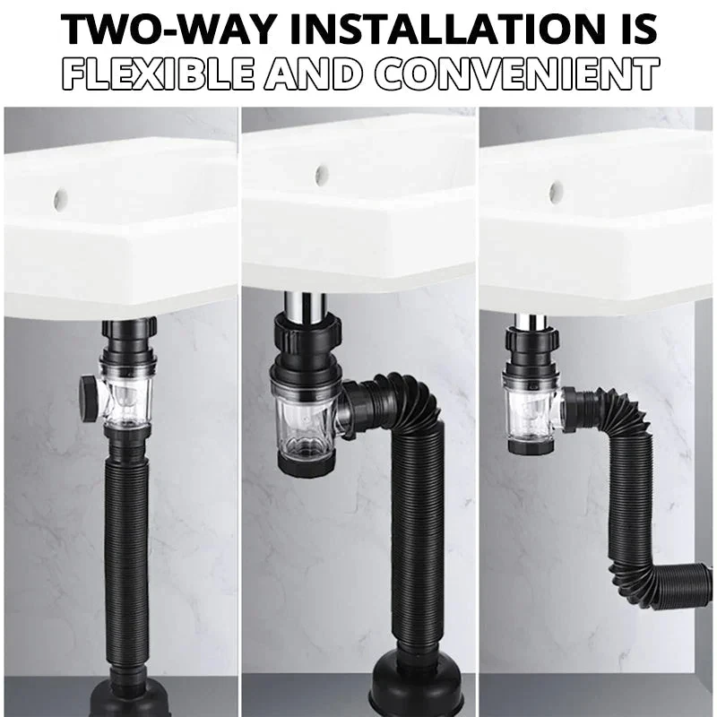 Conjunto de tubo de drenagem anti-odor flip top, dreno de pia de cozinha, filtro desodorizante retrátil, downspout flexível, banheiro, anti entupimento