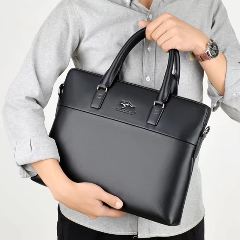 2025 New Shoulder Bag Crossbody Bag Men's PU Leather Horizontal Style Men's Backpack Business Document Leather Bag Briefcase
