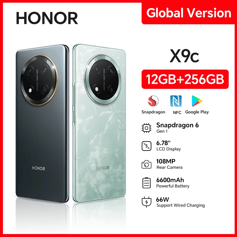 2024 HONOR X9C 5G Global Version Snapdragon 6 Gen 1 6.78" 120Hz AMOLED PWM Display 6600mAh Powerful Battery 108MP OIS Camera