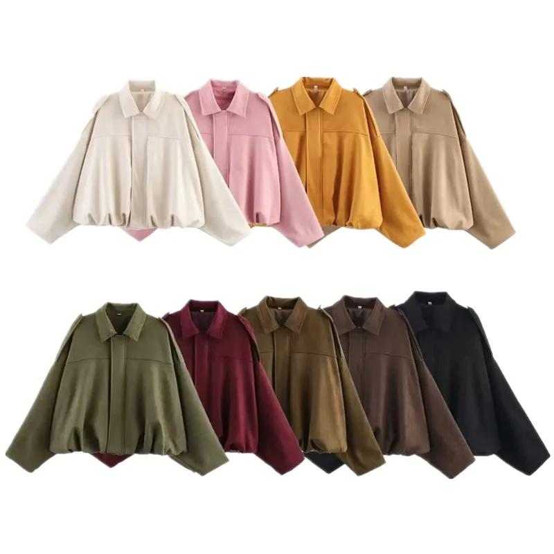 Spring 2025 Women's Velvet Feel Pilot Jaet Coat New Arrival Casual Loose Fit ort Outerwear Versatile Sle Regular Length