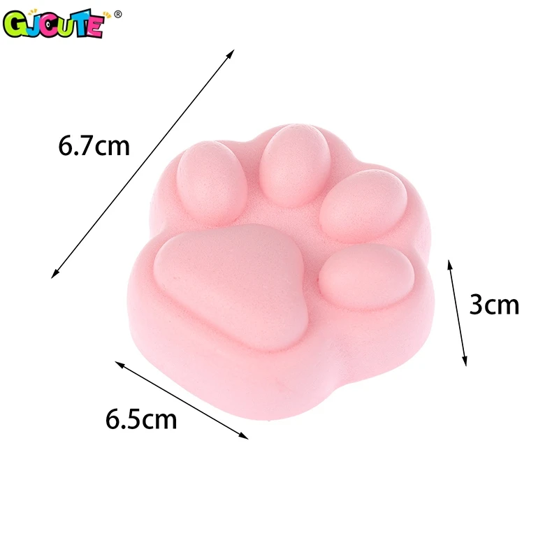 Cute Pink Small Cat Paw Slow Rebound Fidget Toy Cat Foot Wet Soft Finger Pinch Decompression Squishy Toy Release Toys