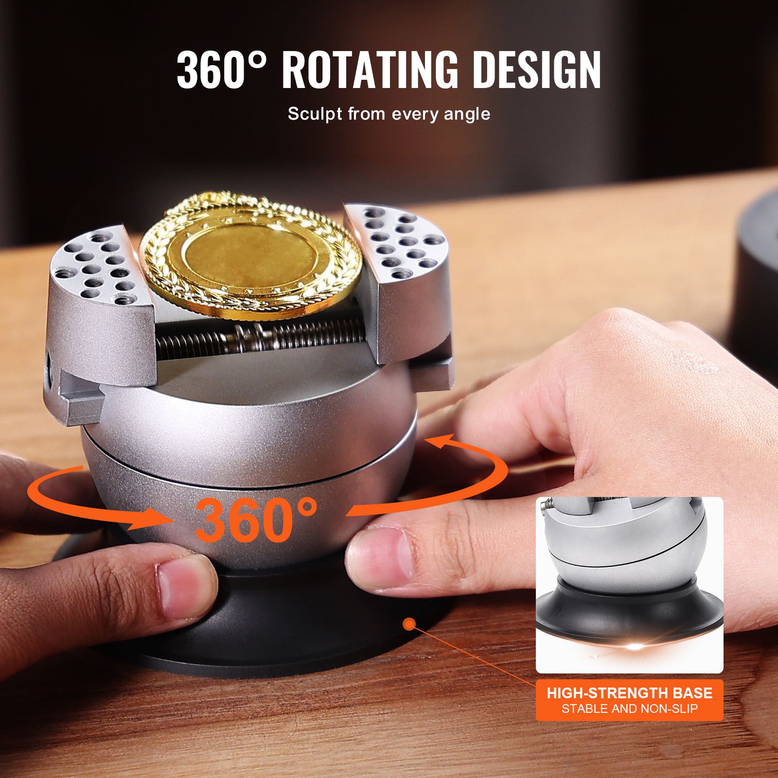 VEVOR Ball Vise 3" 5" Engraving Setting Tool Standard Rotation Engraving Block Vise Attachment Jewelry Engraving Block Tools