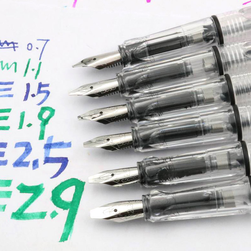 1pc Duckbill Gothic parallel Fountain Pen transparent white art Flat Tip School Student Office Gifts Stationery ink pens