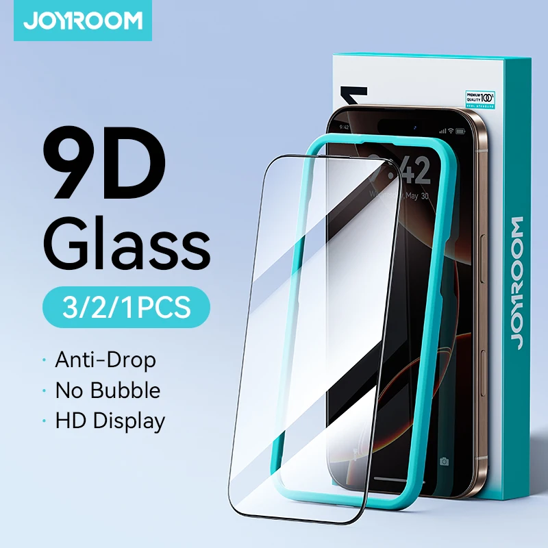 Joyroom 3/2/1PCS Vetro HD Per iPhone 17 16 15 Pro Max Protezione Dello Schermo Protezione In Vetro Temperato A Schermo Pieno Per iPhone 17 16 15