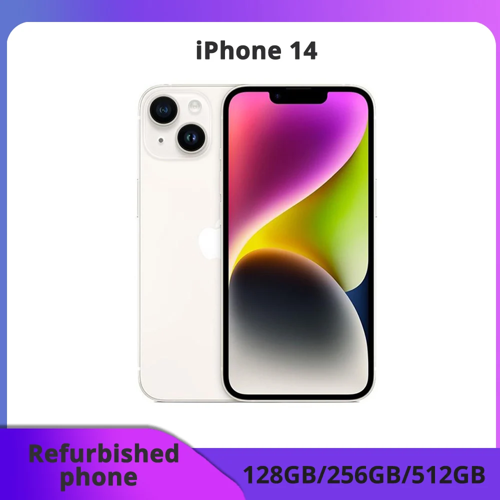 Telefono ricondizionato APPLE iPhone 14 5G Telefono cellulare 128 GB/ GB ROM Face ID "6.1 Super Retina OLED 12 MP NFC eccellenti condizioni