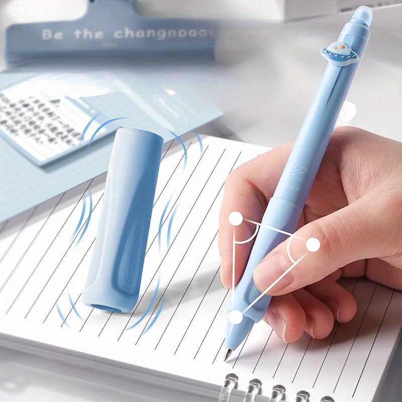 格納式消去可能なゲルペン 細字 0.5 mm、ホワイトアウト不要、数独やクロスワードを完了するための黒/青インク 4 パック