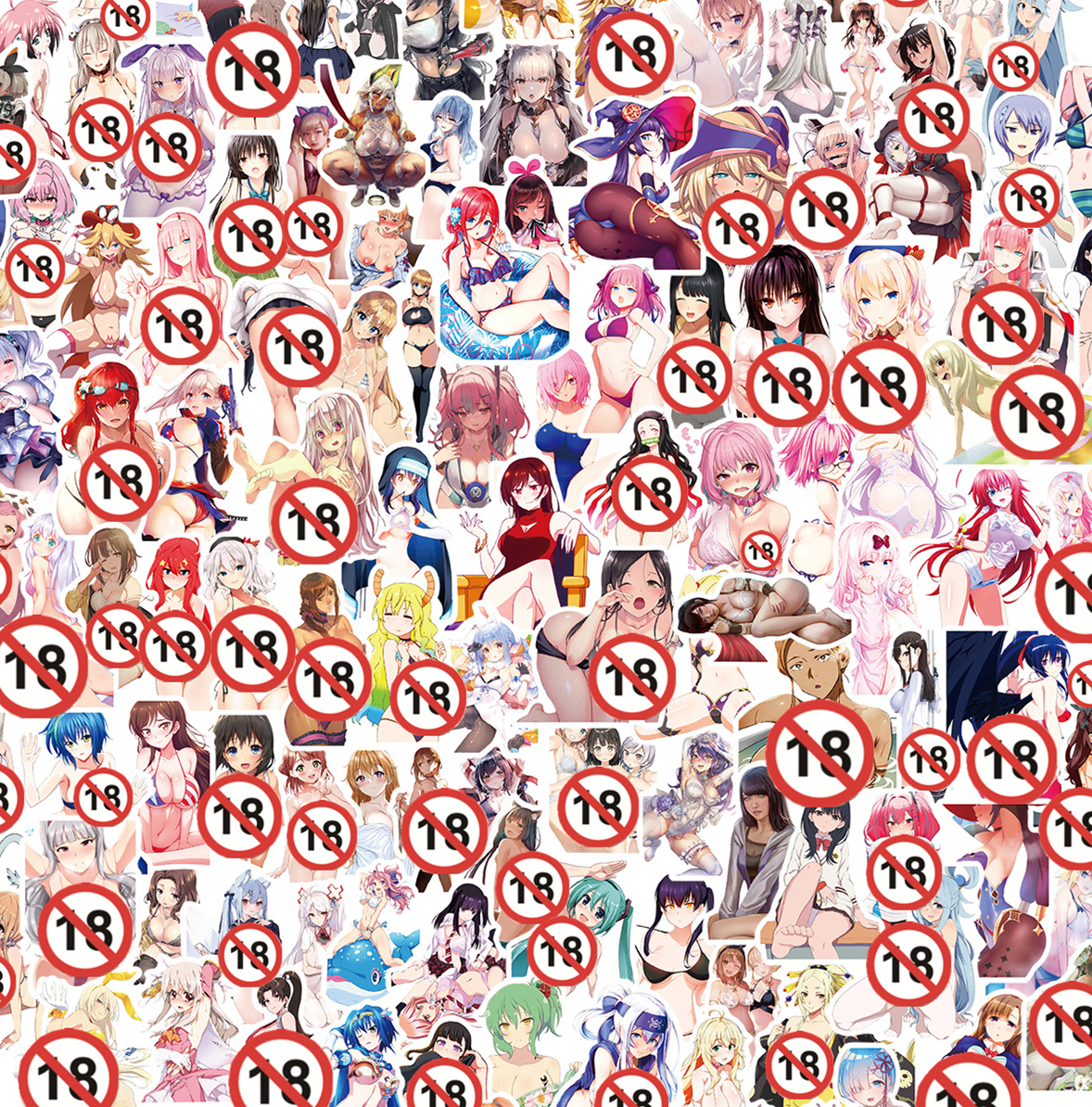 100/200PCS 성인 애니메이션 Waifu 섹시한 헨타이 스티커 자동차 오토바이 벽 수하물 노트북 방수 카와이 스티커에 대한 멋진 데칼
