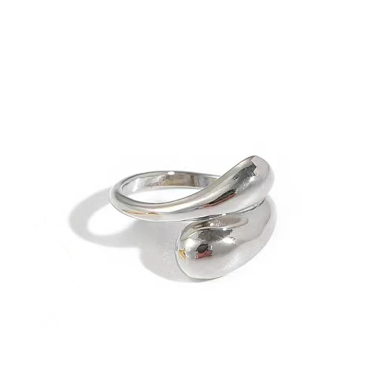Une seule bague pour femme, bague ouverte simple en forme de goutte d'eau, adaptée à un usage quotidien et aux vacances