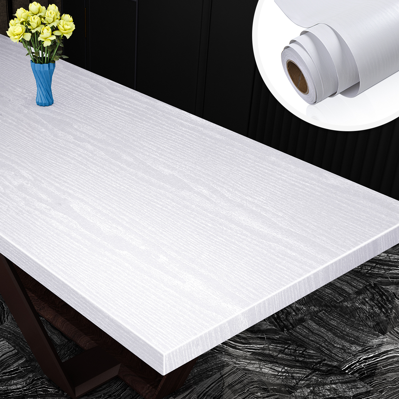 Papel tapiz de madera autoadhesivo de vinilo, pegatinas de pared para pared en rollos, película de renovación de muebles, decoración del hogar para dormitorio, PVC
