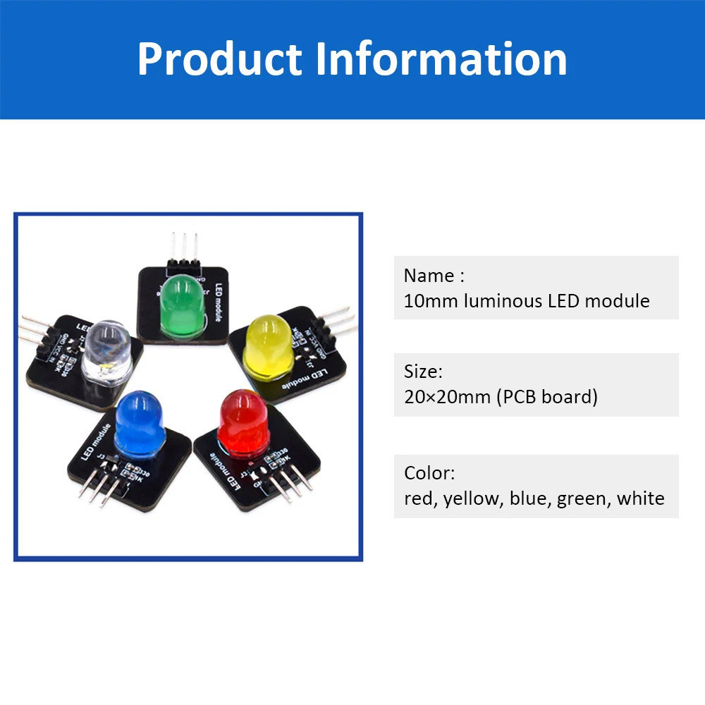 DC 3.3V-5V 10Mm Đèn Mô Đun Đèn Led Cảm Ứng Đèn LED Chỉ Báo Đèn Ống mô Đun Cho Arduino