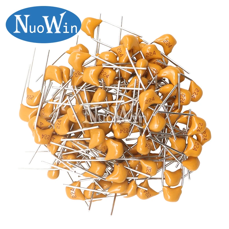Condensador cerámico monolítico de 100 piezas MLCC, 10PF 22PF 100PF 1NF 2.2NF 4.7NF 10NF 22NF 100NF 0,1 UF 1UF 2,2 UF 10UF 50V P = 5,08mm