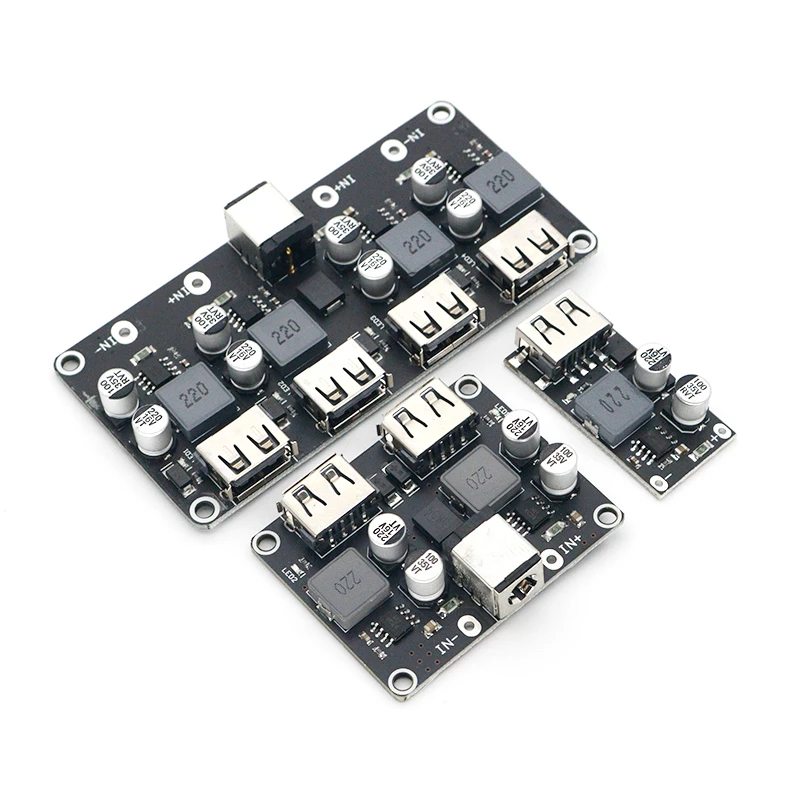 Convertidor de DC-DC USB QC3.0 QC2.0, módulo reductor de carga de 6-32V, 9V, 12V, 24V a placa de circuito de carga rápida de 5V