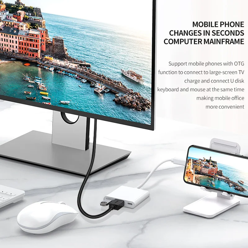 3in1 USB C ハブ マルチポート アダプター HDMI 4K 出力 USB 30 ポート PD 100W 充電 Thunderbolt 3 Type C