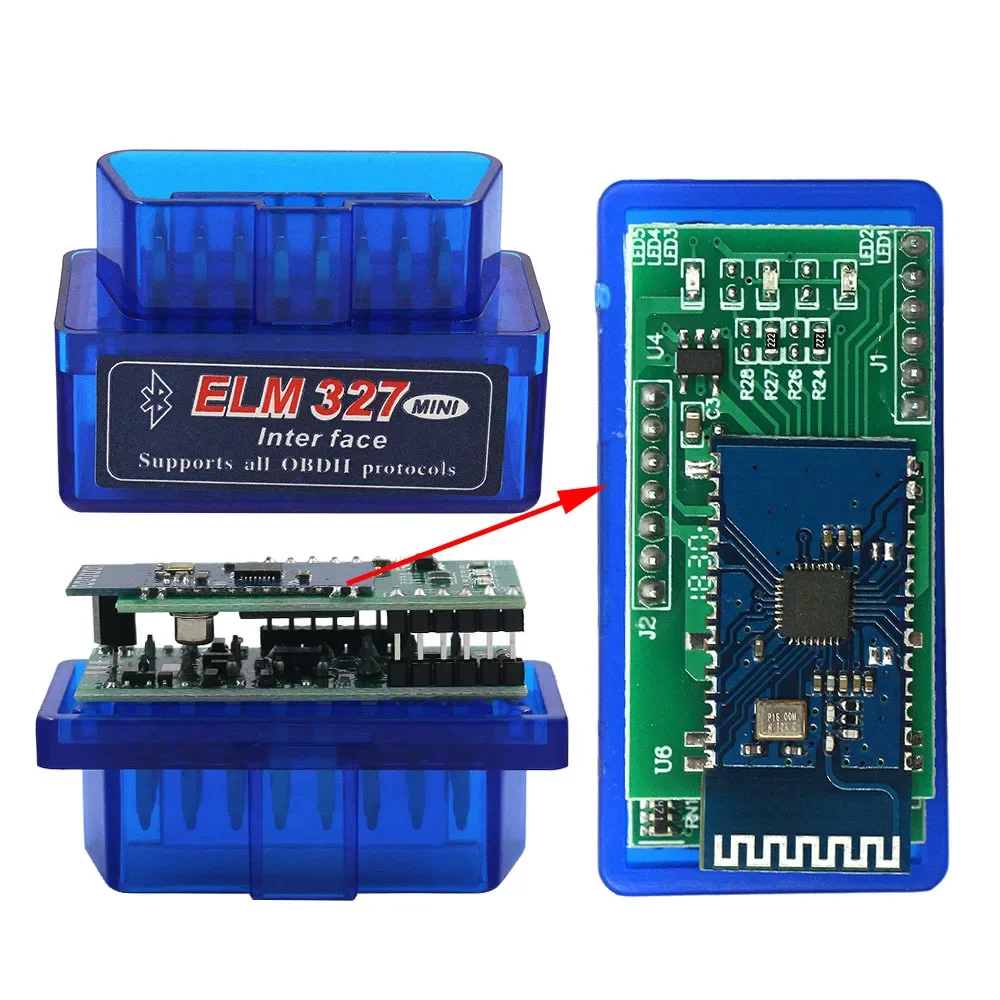 Mini elm327 v1.5 ferramenta de diagnóstico bluetooth 5.1 pic25k80 chip detector de falhas automotivas obd2 scanner automático para android ios pc