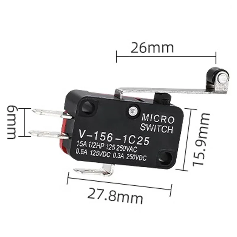 1PCS V-156-1C25 15A The micro switch, Push Button SPDT Momentary Snap Action Limit switch, travel switch
