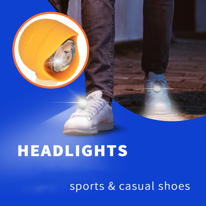 2pcs Shoe Lights PVC LED Headlight Shoe Charms Accessories for Night Rides, Walk & Dog Walks Outdoor Activities,3 Lighting Modes