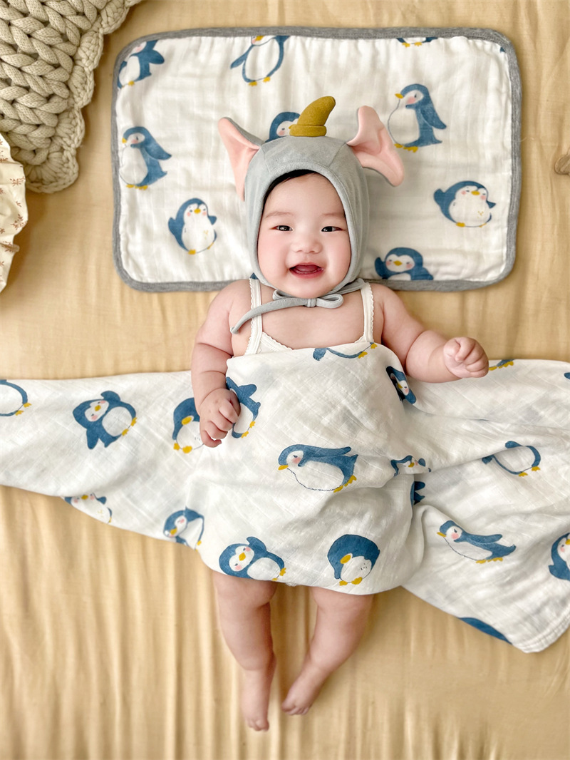 부드러운 대나무 코튼 아기 모슬린 담요, 모슬린 아기 배넷저고리 랩, 유아 유모차 간호 커버, 목욕 수건, 120x120cm