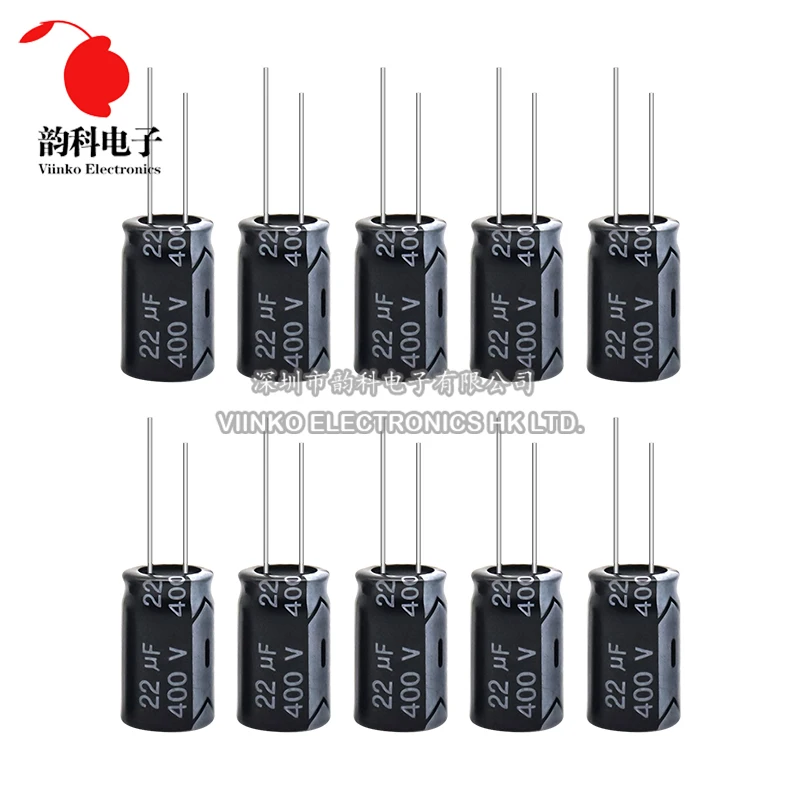 5 uds 400V condensador electrolítico de aluminio 1UF 2,2UF 3,3UF 4,7UF 6,8UF 10UF 15UF 22UF 33UF 47UF 68UF 82UF 100UF 120UF 150UF