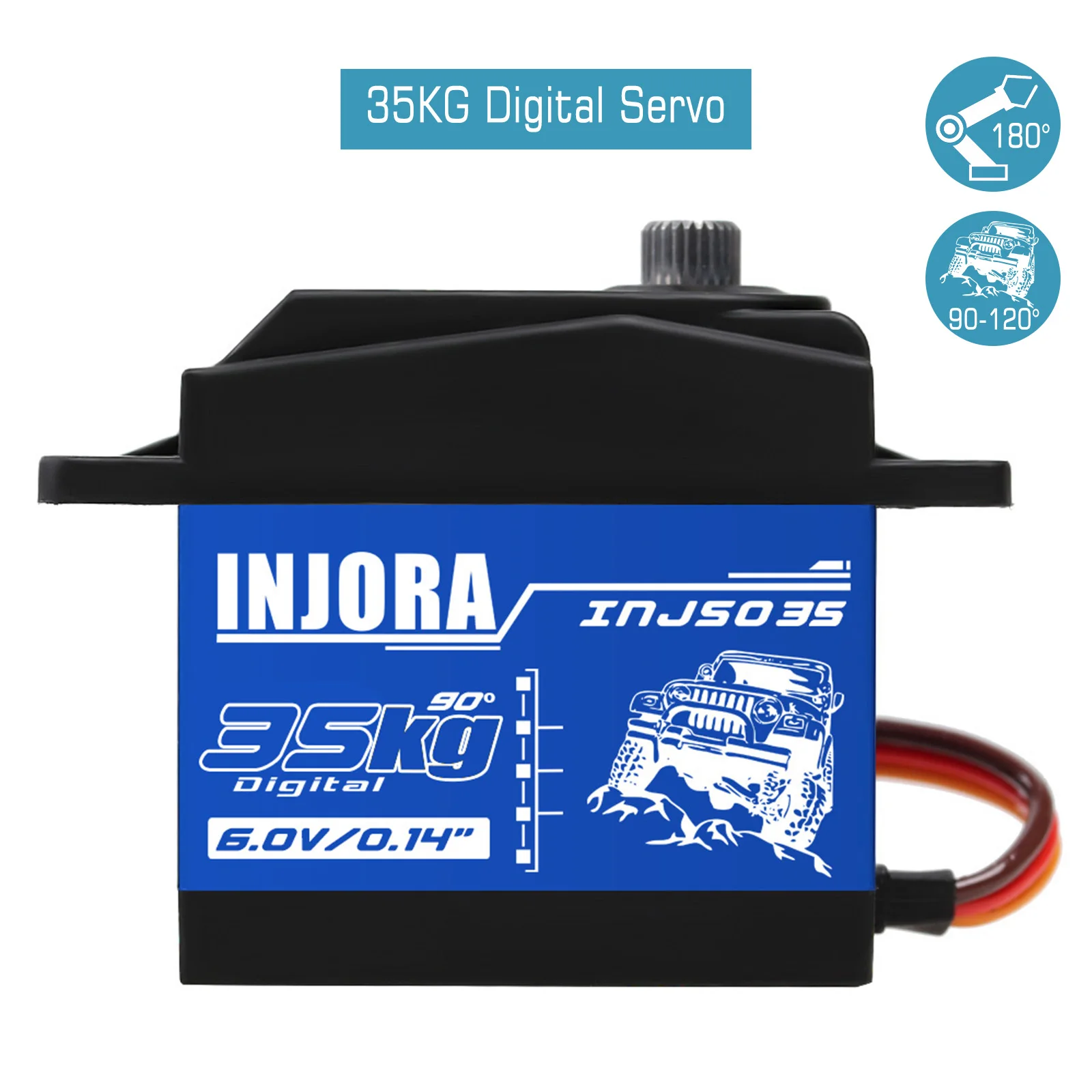 INJORA INJS025 INJS035 Kỹ Thuật Số Servo 25KG 35KG Mô Men Xoắn Lớn Chống Nước Các Servo Cho RC Xe Bánh Xích SCX10 Xe Tải Robot nâng Cấp Phần