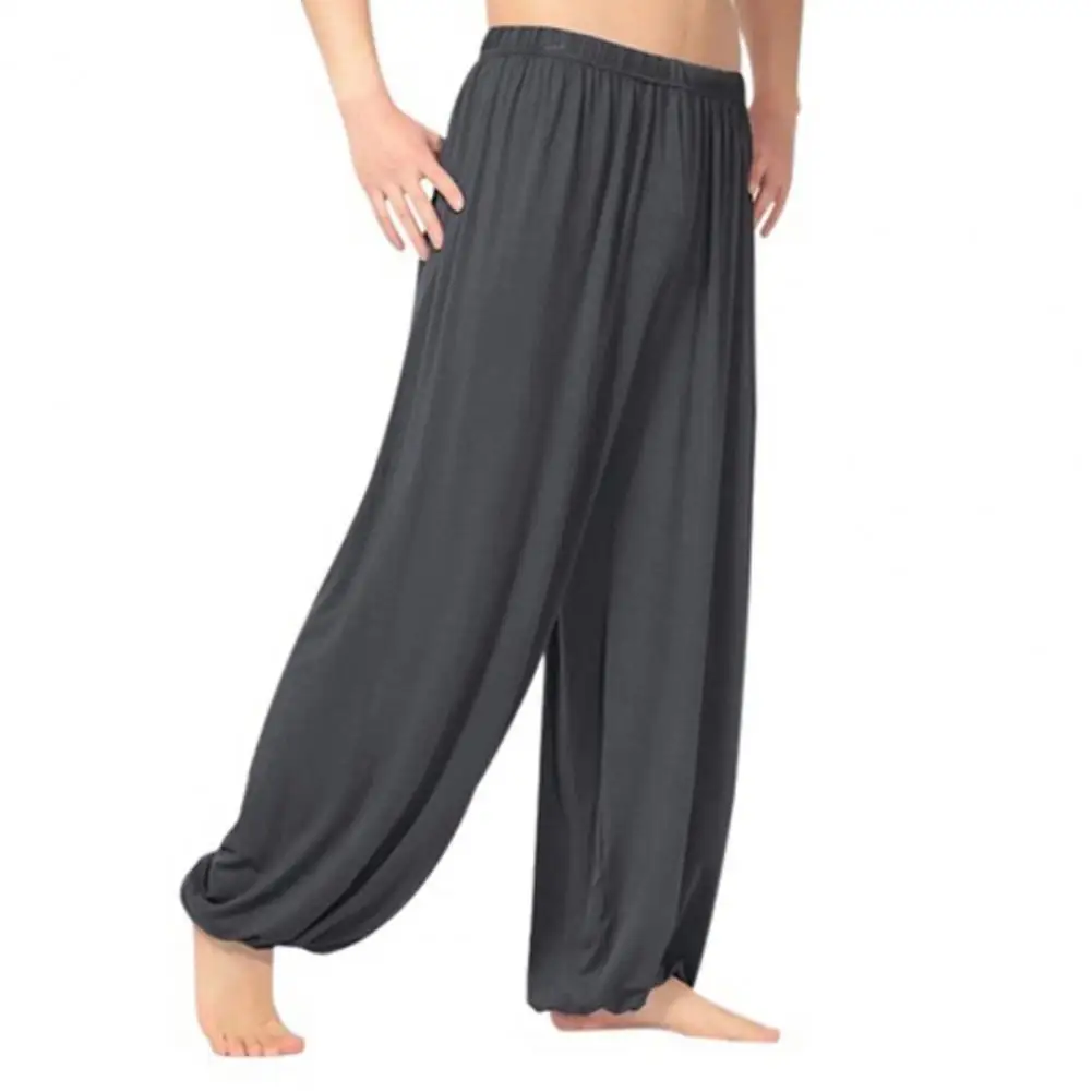 Pure สีหลวมตรงกางเกงผู้ชาย Sweatpants Modal ฤดูใบไม้ผลิสบายๆกางเกงผู้ชายกีฬากางเกงโยคะอินเทรนด์เสื้อผ้า