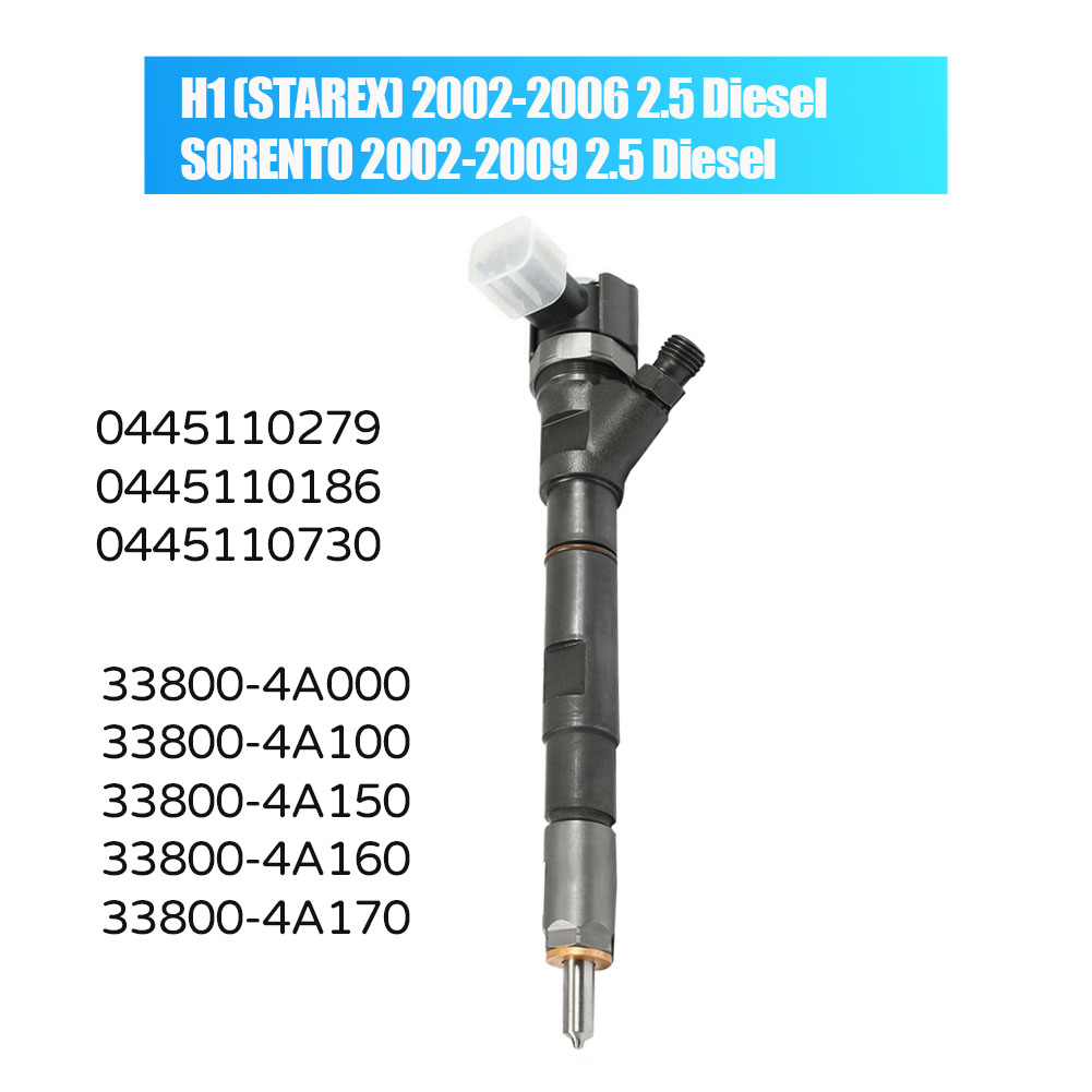 Novo 0445110279 0445110186 0445110092   Injetor de combustível diesel 33800 4A100 para HYUNDAI H1 (STAREX) / KIA SORENTO 2.5 CRDi
