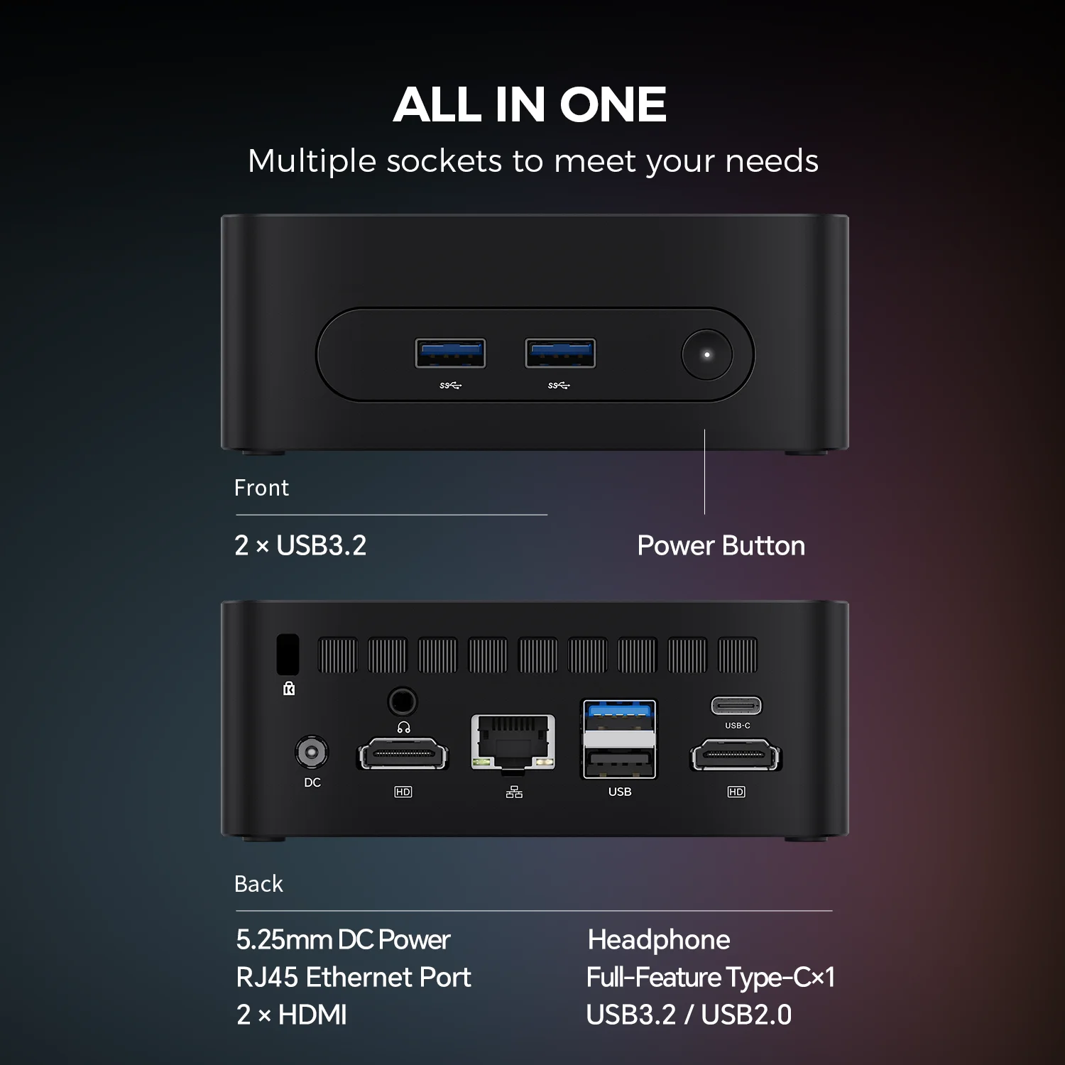 Teclast N30 Mini-PC Windows 11 Pro Intel N150 16 GB RAM 512 GB SSD USB3.2x3 unterstützt 4K Displayx3 HDMIx2 Typ-C Desktop-Computer