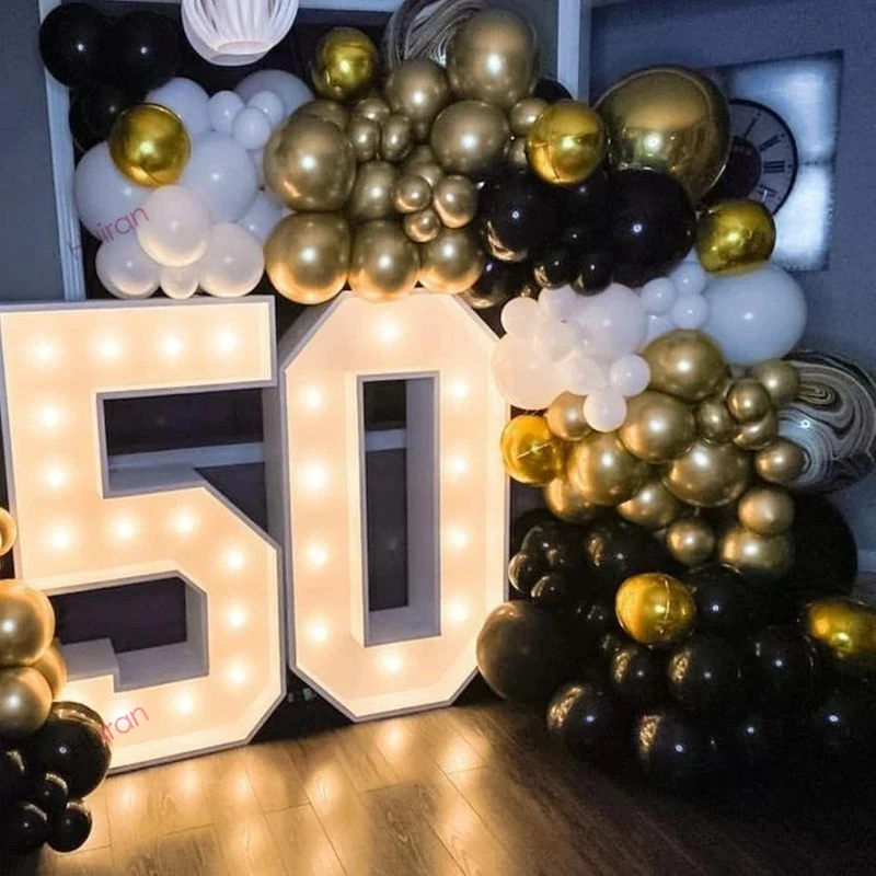 거대한 LED 조명 생일 번호 피규어, 첫 번째 생일 기념일, 웨딩 베이비 샤워 장식, 30 40 50 생일 번호 프레임, 91.5cm