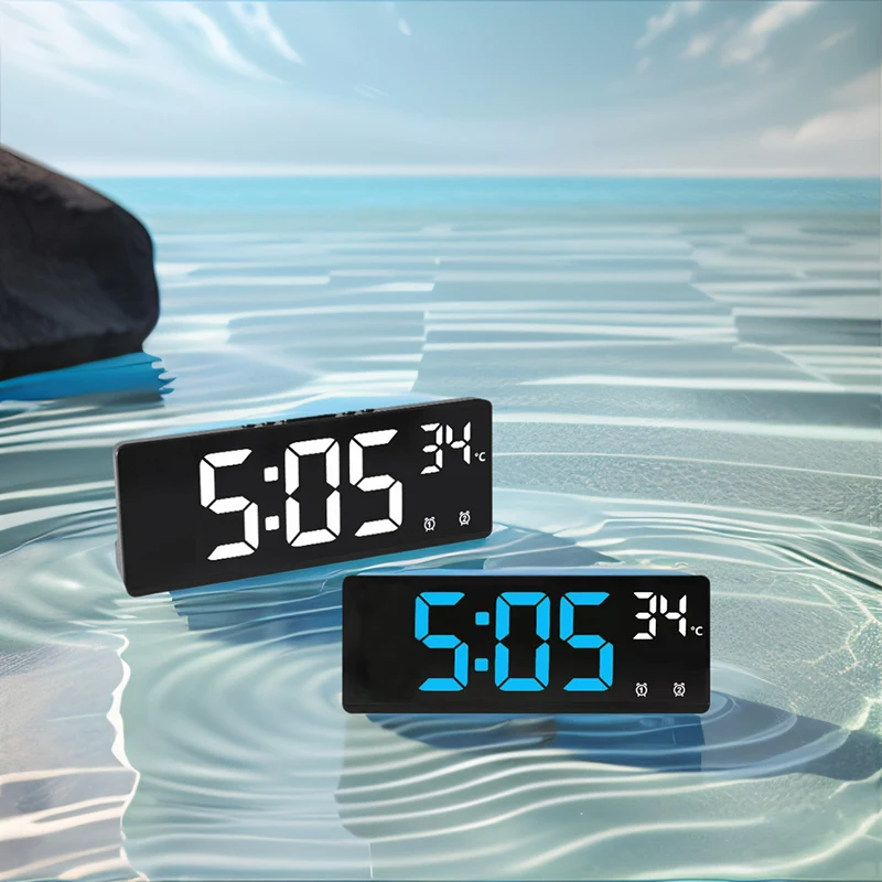 Despertador digital relógio de viagem com temperatura relógio de mesa grande display para quarto escritório cozinha decoração casa