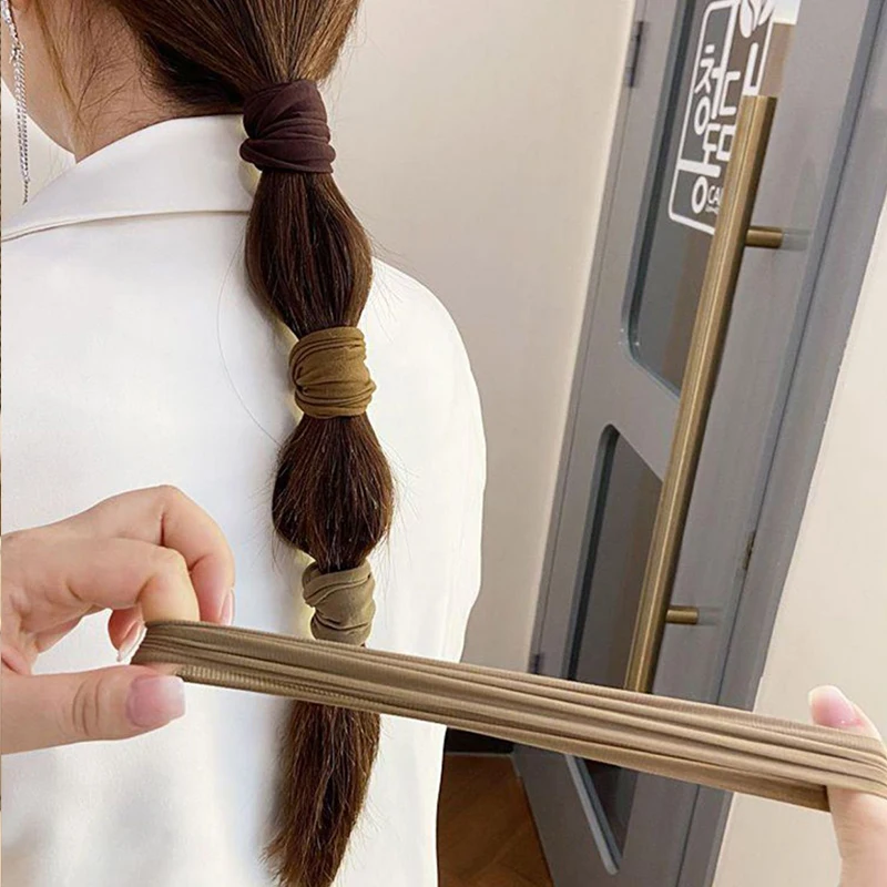 4 conjunto sólido ampliar engrossar faixa de cabelo cordas feminino rabo de cavalo titular laço de cabelo scrunchies borracha coreia moda acessórios para o cabelo