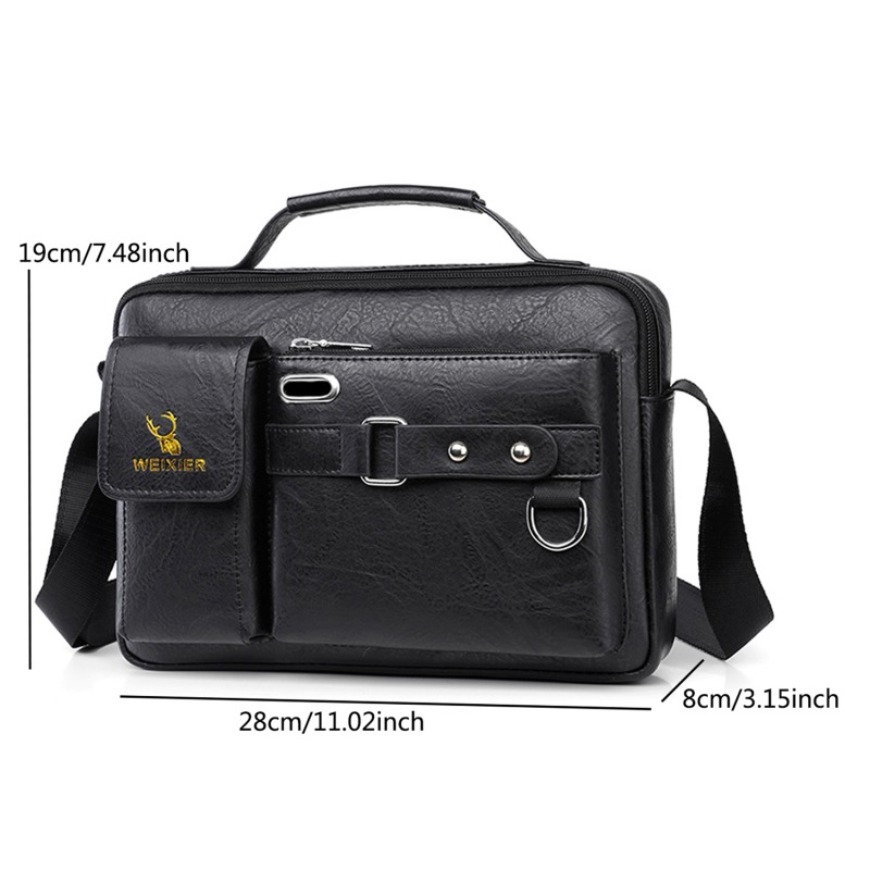 Männer Vintage Schulter Tasche Pu Leder Business Umhängetasche Für Mann Mode Kleine Männliche Umhängetaschen Handtaschen 2024 Neue