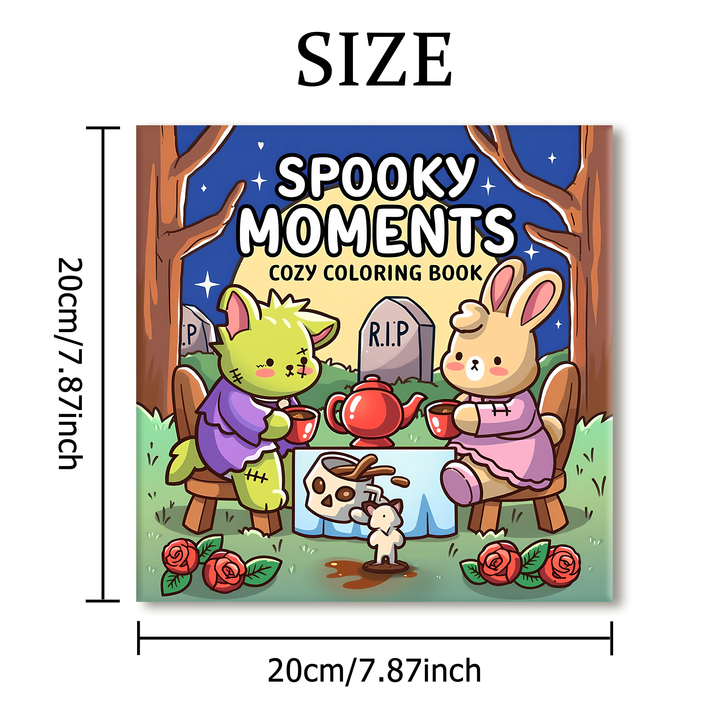 SPOOKY MOMENTS Bold-easy Patterns Coloring Book for Adults Cute Drawing Book Perfect Gift for Party and Birthday