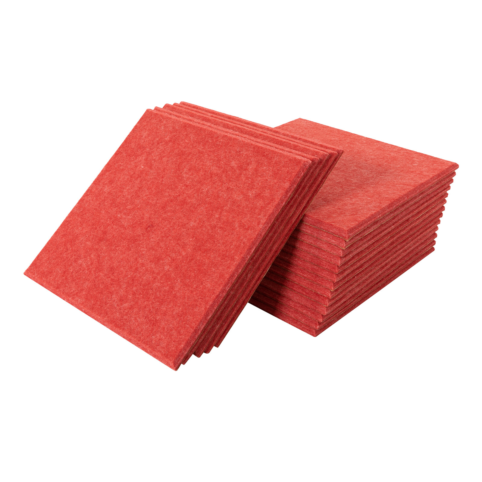 18 Stück Rot Akustik-Paneele Polyester-Faser Akustikplatten Schallabsorber Schallschutz Quadratisch 11,81*11,81 pouces