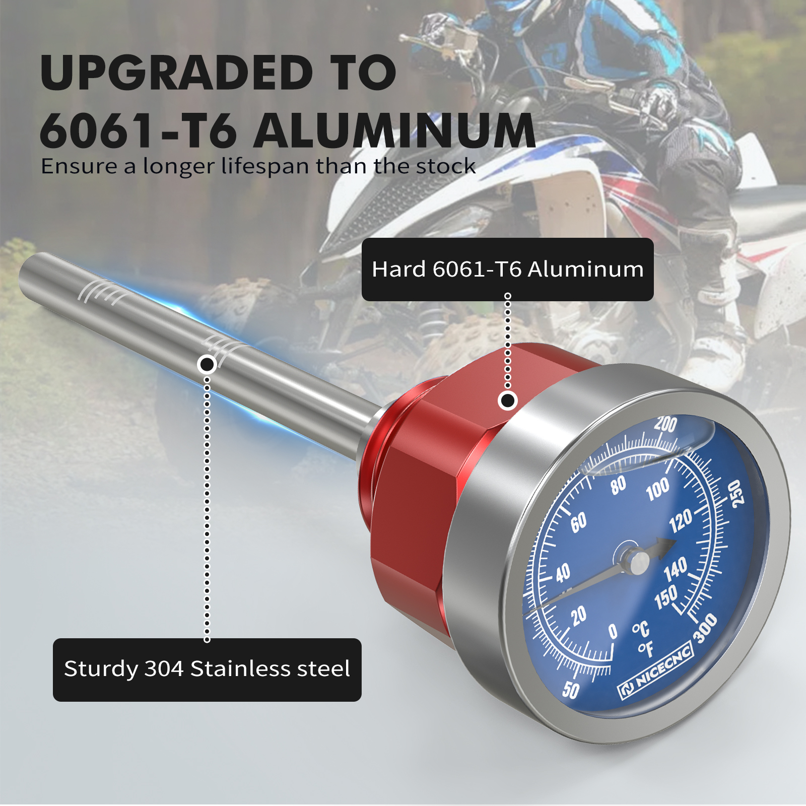 Nova vareta de óleo raptor 700 com medidor de temperatura para yamaha raptor 700 700r 2006-2023 raptor 660r 2001-2005 yfz450 04-2013 peças